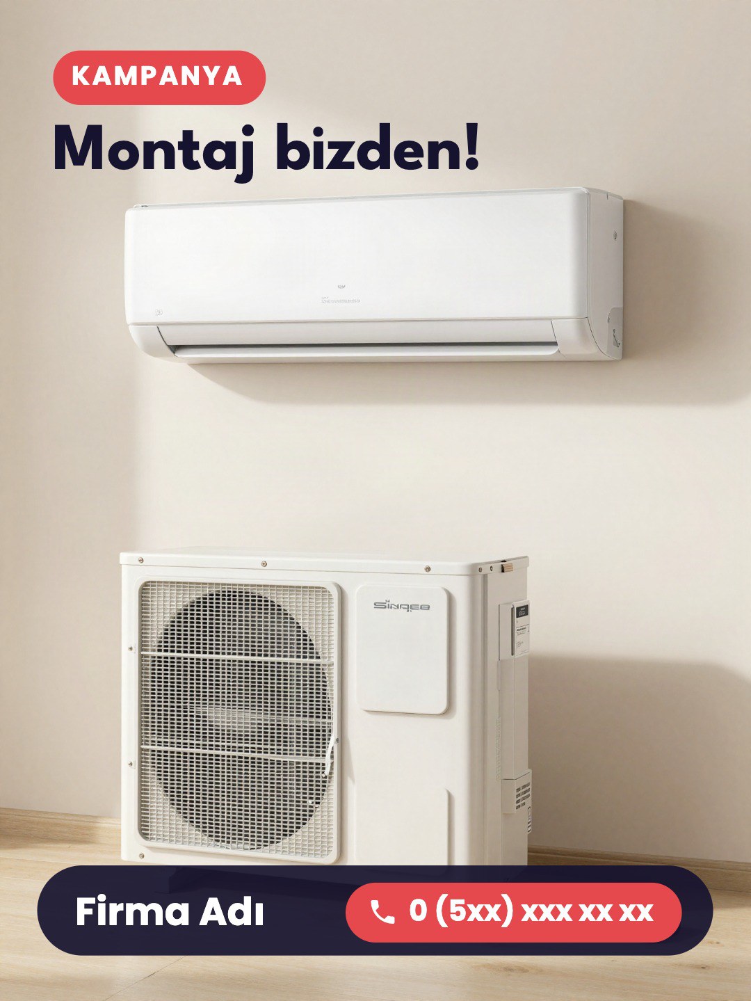 Klima alana ücretsiz montaj